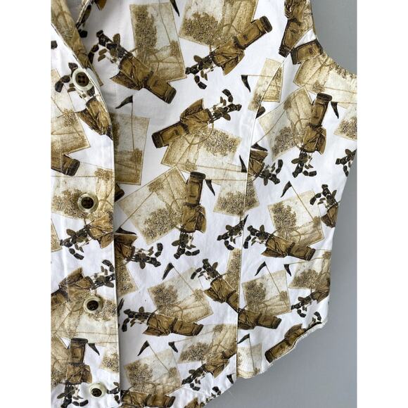 Vintage Line Up Womens Sleeveless Collared Golf Vest Sz L - Picture 4 of 9